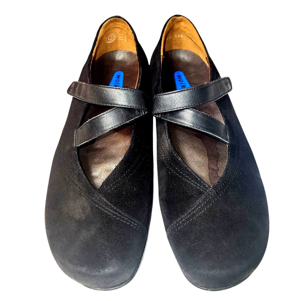 Wolky Passion Mary Jane Casual Walking Shoes Black Suede Leather 40 (US 9) - Picture 4 of 8